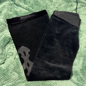 Black Velvet Pants with Unique Design